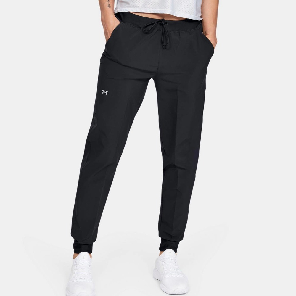 Under Armour Women Sport Woven Pant XXLS Short Black Activewear Travel Jogger UA